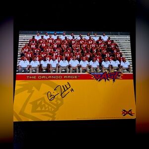 AFL Orlando Rage Team 8 x 10 Photo Signed QB Brian Kuklick #14